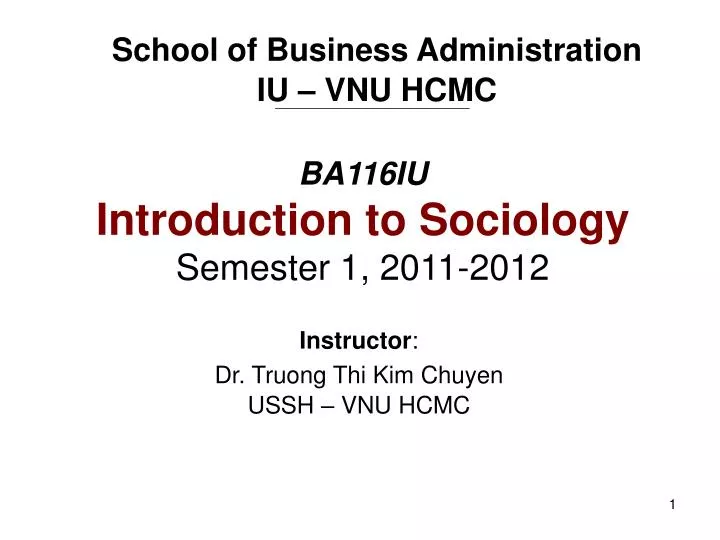 ba116iu introduction to sociology semester 1 2011 2012