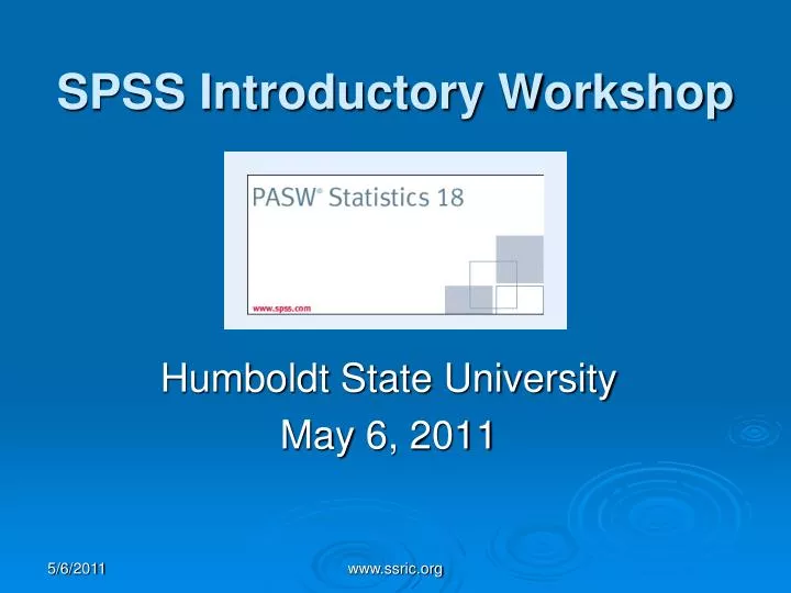 spss introductory workshop