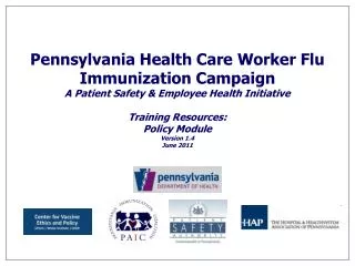 Pennsylvania Health Care Worker Flu Immunization Campaign