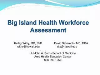 Big Island Health Workforce Assessment