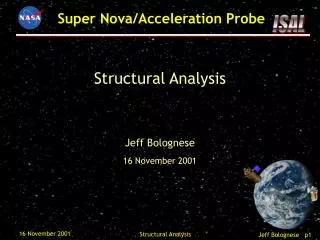Structural Analysis Jeff Bolognese 16 November 2001