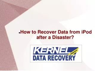 How to Recover Data from iPod after a Disaster?