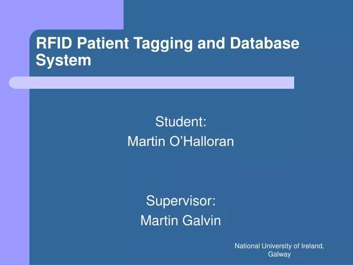 rfid patient tagging and database system