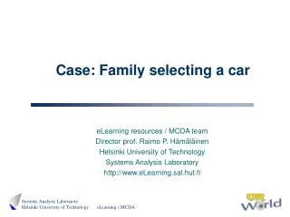 Case: Family selecting a car