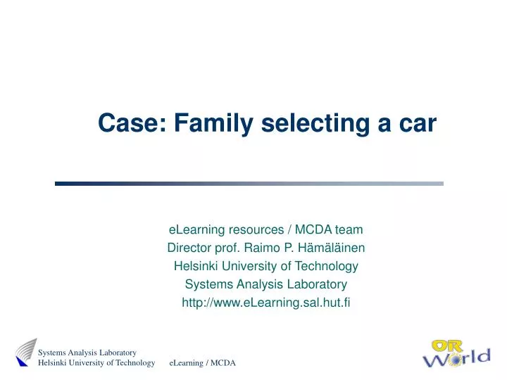 case family selecting a car