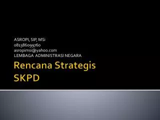 Rencana Strategis SKPD