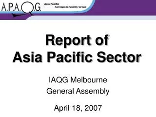 Report of Asia Pacific Sector