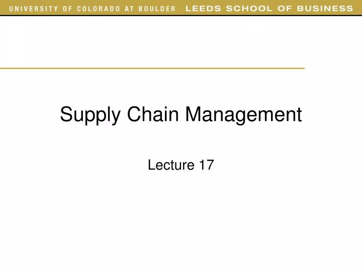 supply chain management