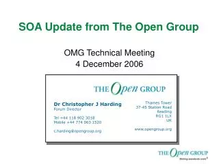 SOA Update from The Open Group