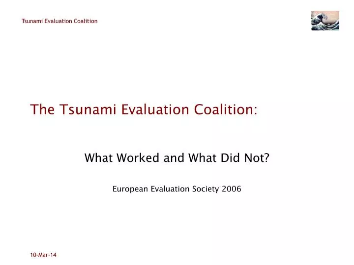 the tsunami evaluation coalition