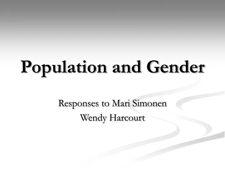 population and gender