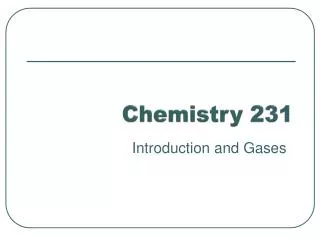 Chemistry 231