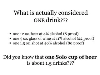 What is actually considered ONE drink ???