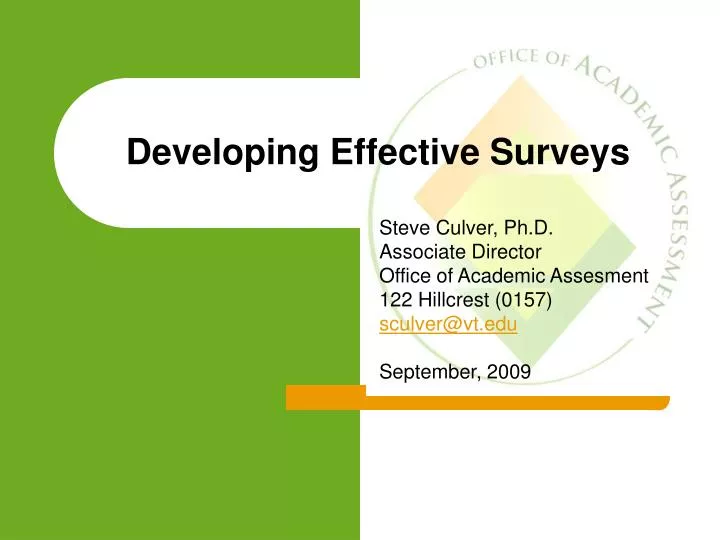 developing effective surveys
