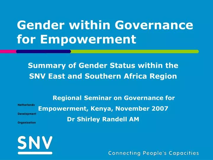 gender within governance for empowerment