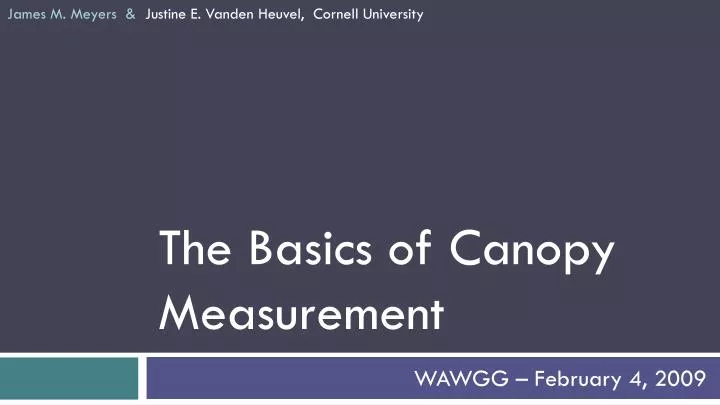 the basics of canopy measurement