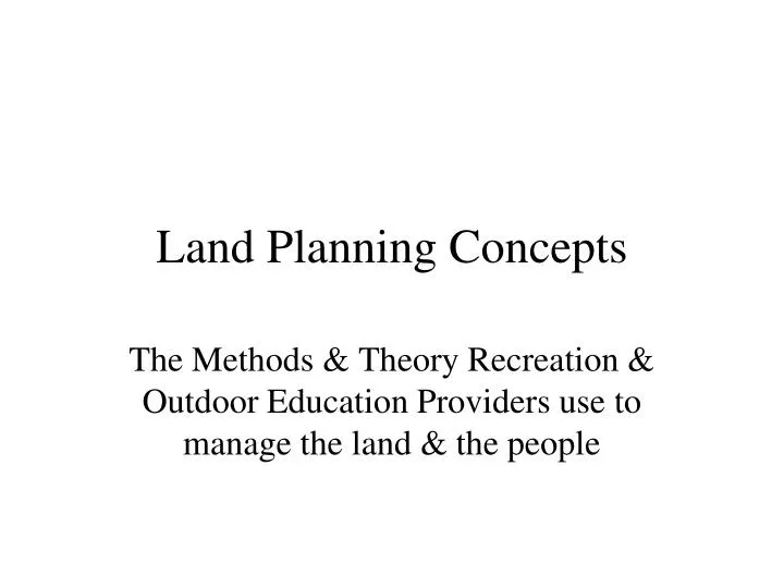 land planning concepts