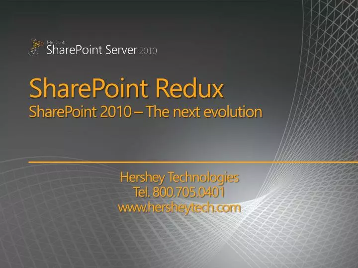 sharepoint redux sharepoint 2010 the next evolution