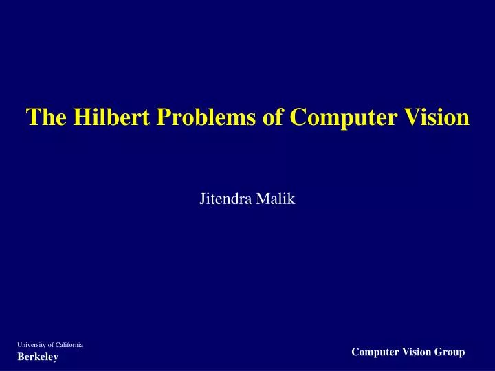 the hilbert problems of computer vision