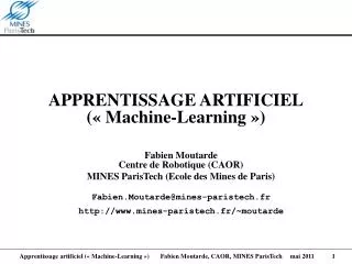 apprentissage artificiel machine learning