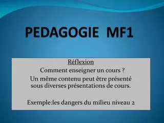 PEDAGOGIE MF1