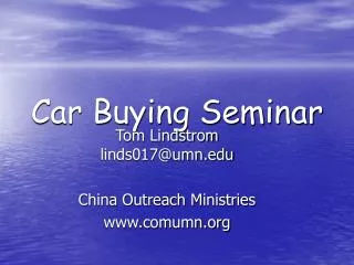 Car Buying Seminar