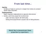 From last time… - slide 1