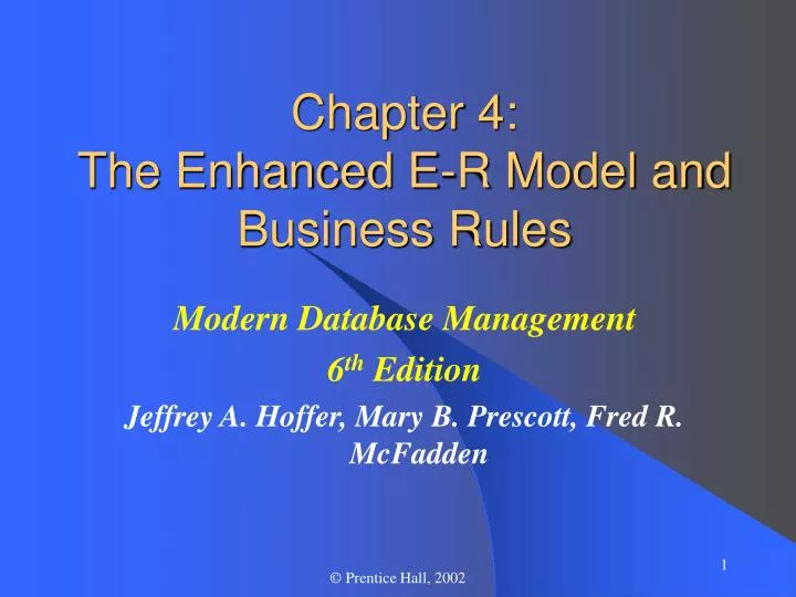 chapter 4 the enhanced e r model and business rules