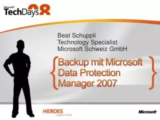 Backup mit Microsoft Data Protection Manager 2007