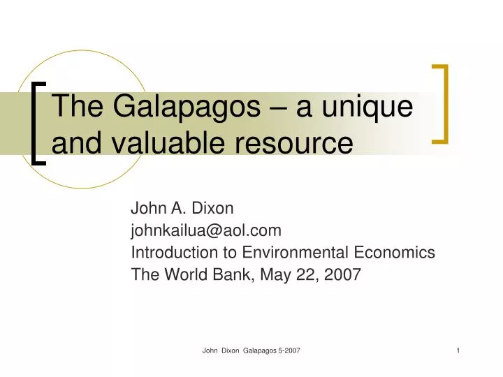 the galapagos a unique and valuable resource