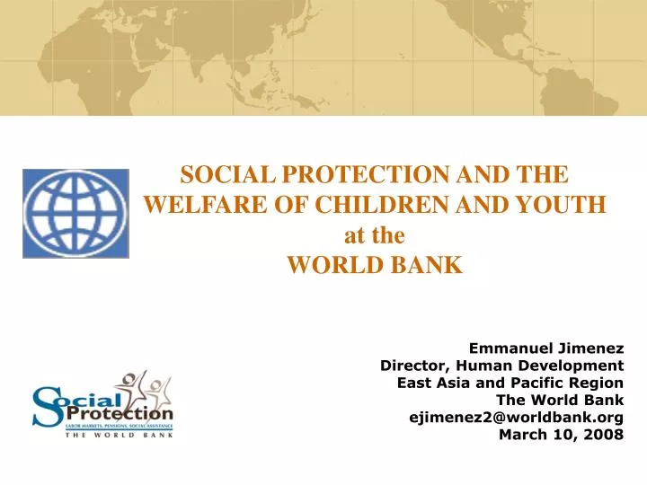 social protection and the welfare of children and youth at the world bank