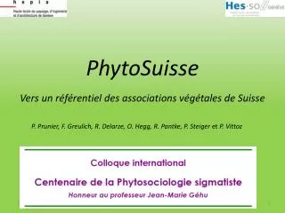 PhytoSuisse Vers un référentiel des associations végétales de Suisse