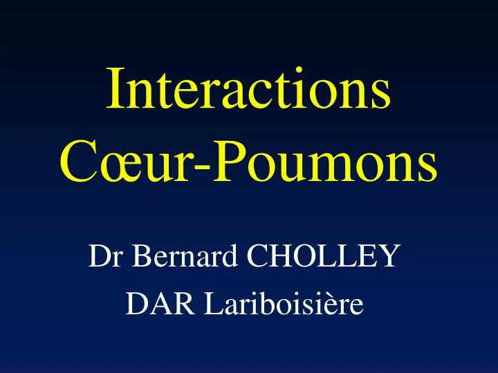 interactions c ur poumons