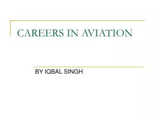 CAREERS IN AVIATION