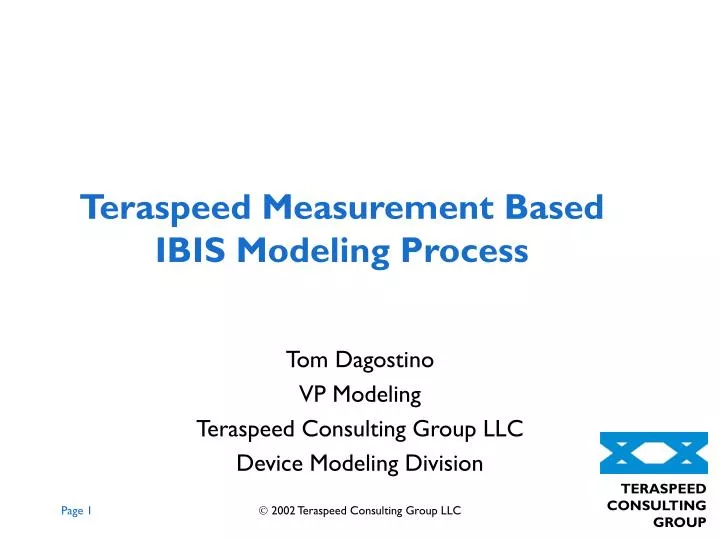teraspeed measurement based ibis modeling process