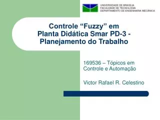Controle “Fuzzy” em Planta Didática Smar PD-3 - Planejamento do Trabalho