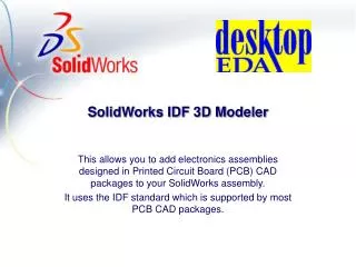 SolidWorks IDF 3D Modeler