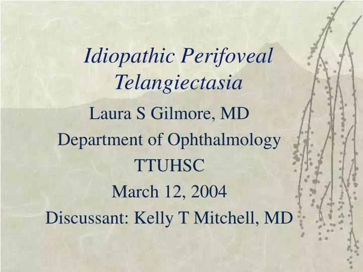 idiopathic perifoveal telangiectasia