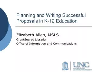 Planning and Writing Successful Proposals in K-12 Education
