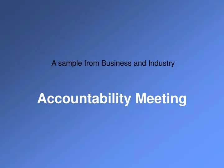 accountability meeting