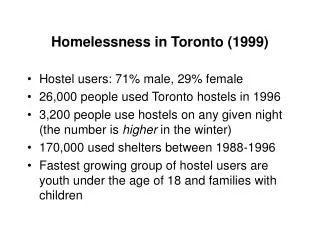 Homelessness in Toronto (1999)