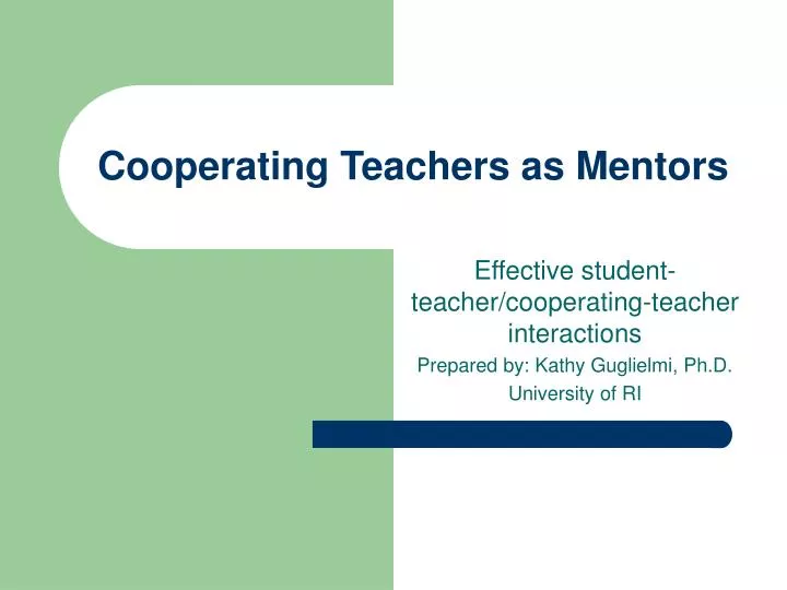 cooperating teachers as mentors