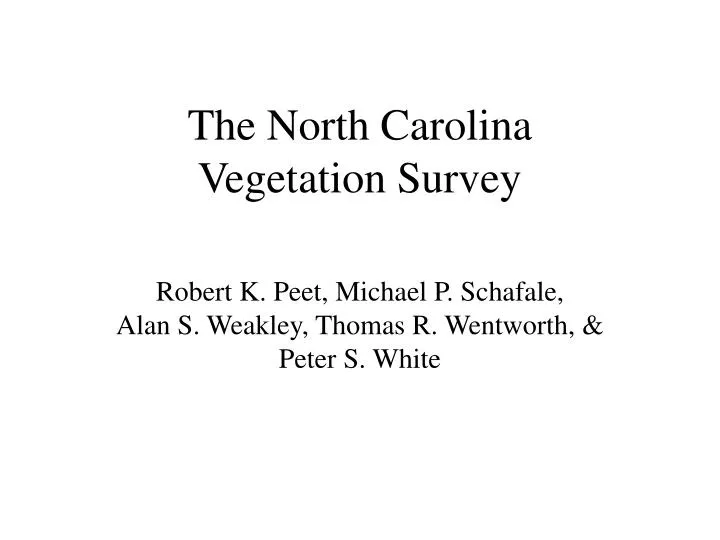 the north carolina vegetation survey