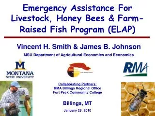Emergency Assistance For Livestock, Honey Bees &amp; Farm-Raised Fish Program (ELAP)