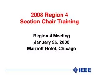 2008 Region 4 Section Chair Training