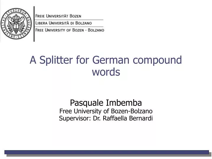 a splitter for german compound words