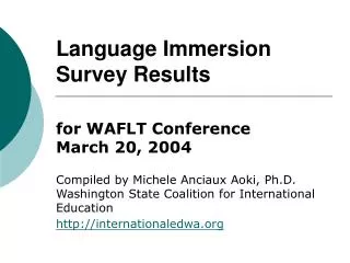 Language Immersion Survey Results