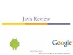 Java Review - slide 1