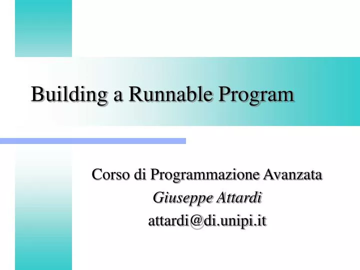 building a runnable program