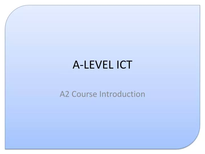 a level ict